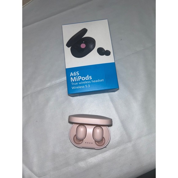 A6S MiPods Other - A6S MiPods True Wireless Headset Bluetooth 5.3 Pink In-Ear Earbuds with Case